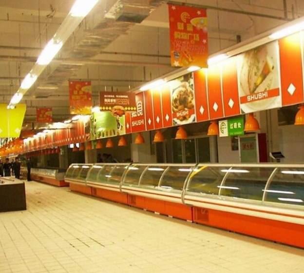 자가 음식 샌드위치 가게 전시 냉장고, 고기 전시 카운터 후방 카운터