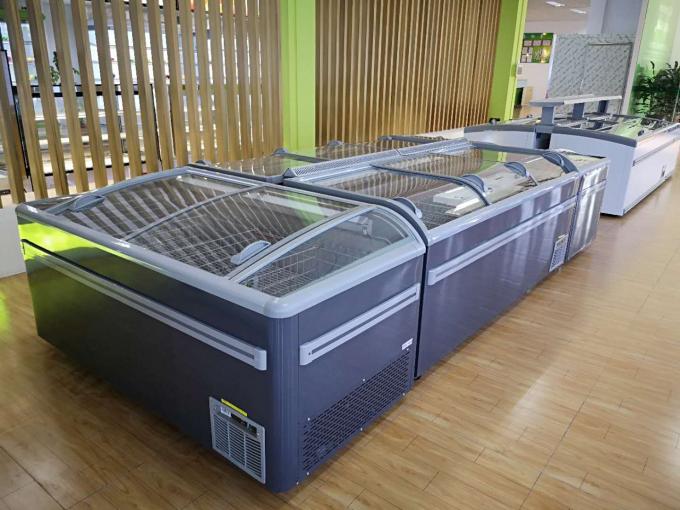 정적 냉각 상용 디스플레이 냉동고, 유리 도어 아이스크림 디스플레이 쇼케이스