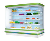 광고 방송 주문을 받아서 만들어진 크기를 가진 슈퍼마켓을 위한 열려있는 전시 냉장고