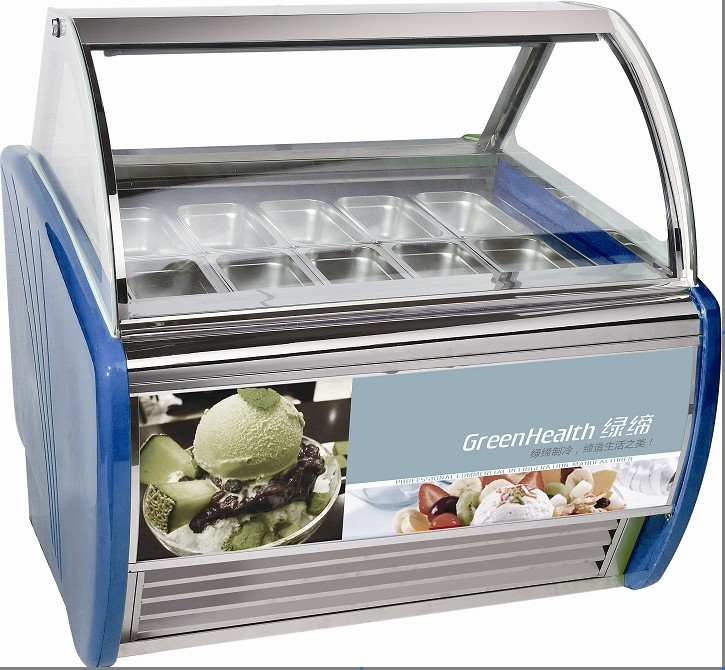 바닥의 밑에 냉각 장치를 가진 휴대용 아이스크림 전시 냉장고