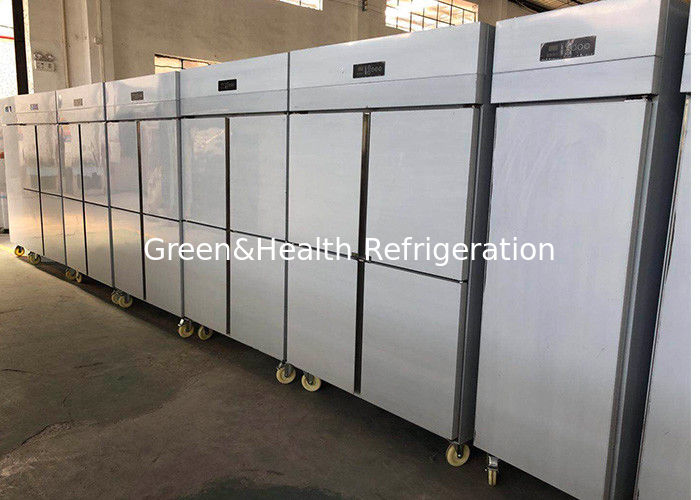 레스토랑 주방용 자동 해동 및 LED 조명 기능이 있는 상업용 스테인리스 스틸 리치인 냉동고