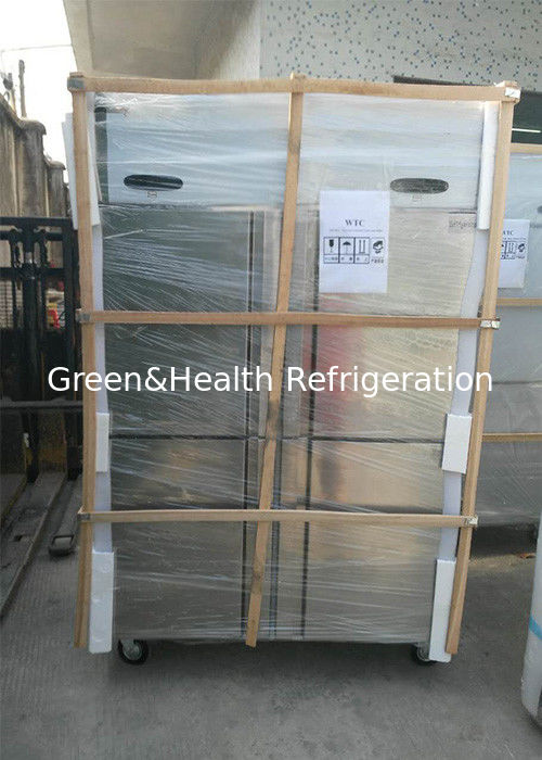 레스토랑 주방용 자동 해동 및 LED 조명 기능이 있는 상업용 스테인리스 스틸 리치인 냉동고