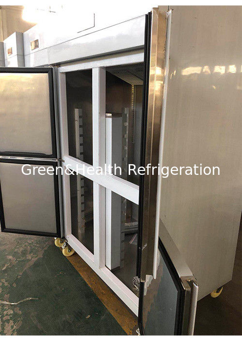 레스토랑 주방용 자동 해동 및 LED 조명 기능이 있는 상업용 스테인리스 스틸 리치인 냉동고