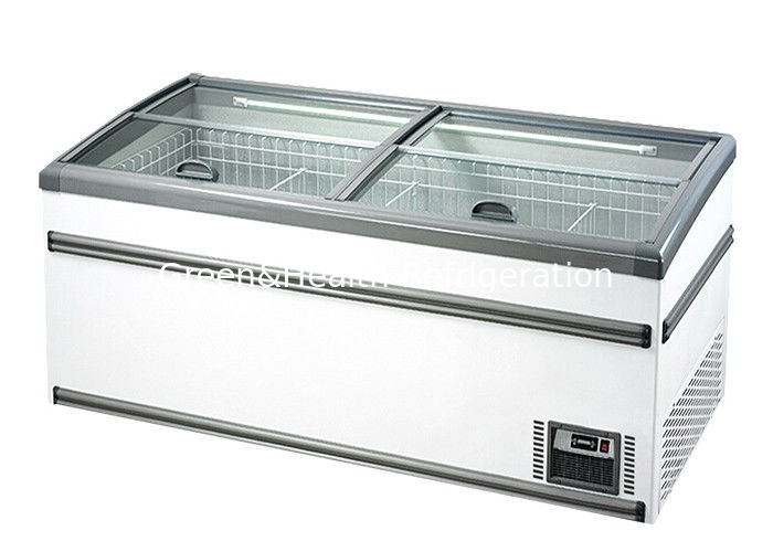 1040L 용량 자동 해빙 및 슈퍼마켓 디스플레이를 위한 R290 냉장고와 함께 상업용 섬 냉장고