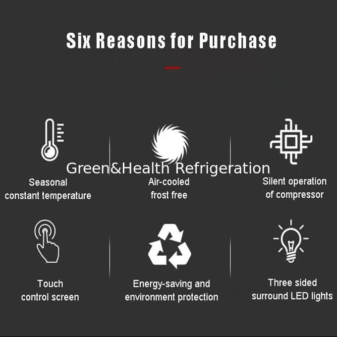 ETL 인증 360° 공기 환기 와인 냉장고 418L 220V 50HZ 자동 해빙 시스템