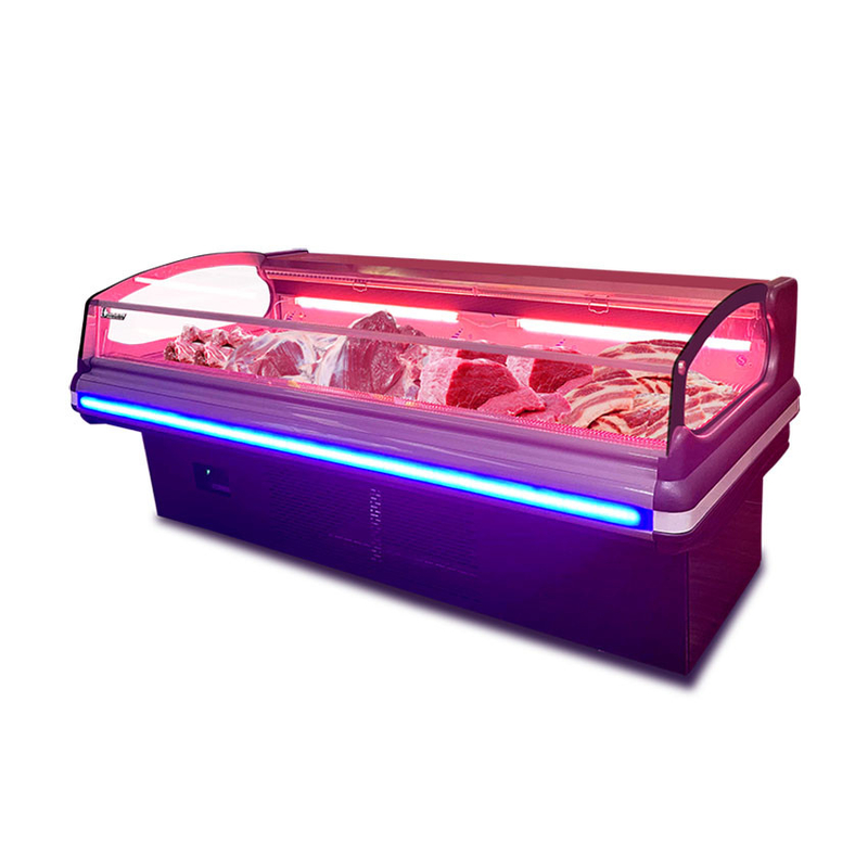 스테인레스 스틸 팬 냉각 고기 디스플레이 냉장고 -2 ~ 8.C LED 라이트