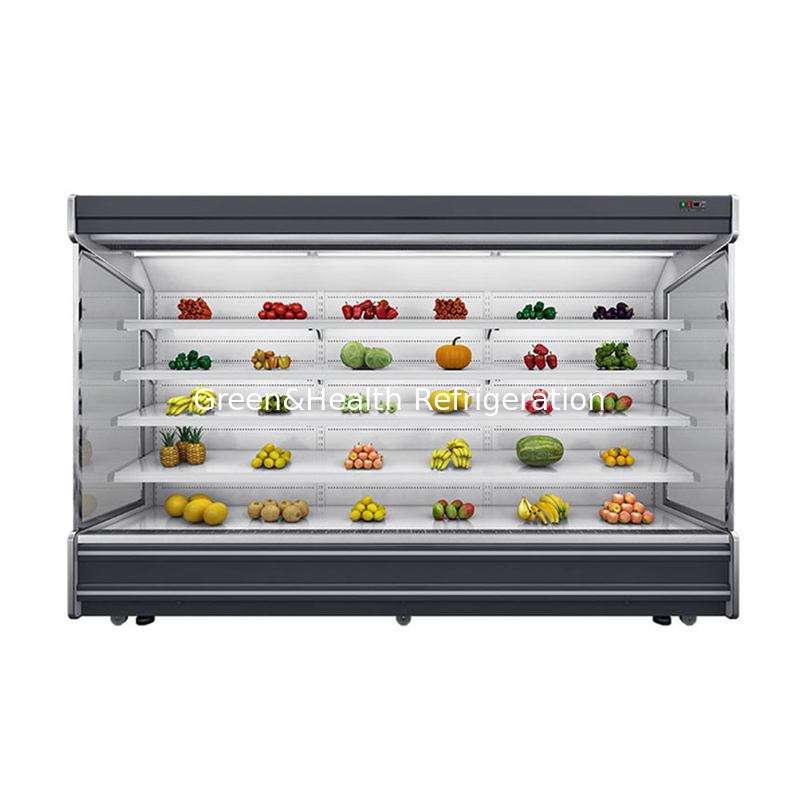 밤 커튼 Multideck 음료와 요구르트를 위한 열려있는 냉각장치 슈퍼마켓 진열장