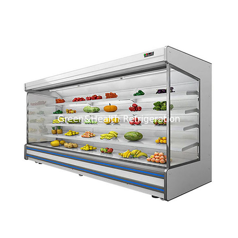 밤 커튼 Multideck 음료와 요구르트를 위한 열려있는 냉각장치 슈퍼마켓 진열장