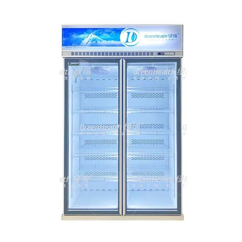 5층 선반 은 샴페인 색상 유리 문 냉장고 냉동 해산물