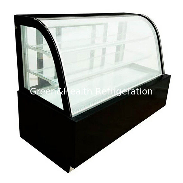 상업용 다중 선반 곡면 유리 스테인리스 스틸 케이크 디스플레이 냉동고