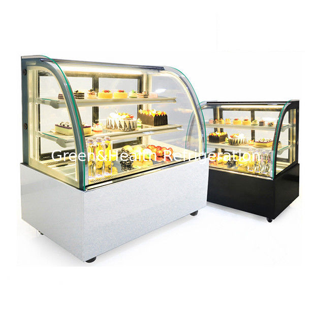 상업용 다중 선반 곡면 유리 스테인리스 스틸 케이크 디스플레이 냉동고
