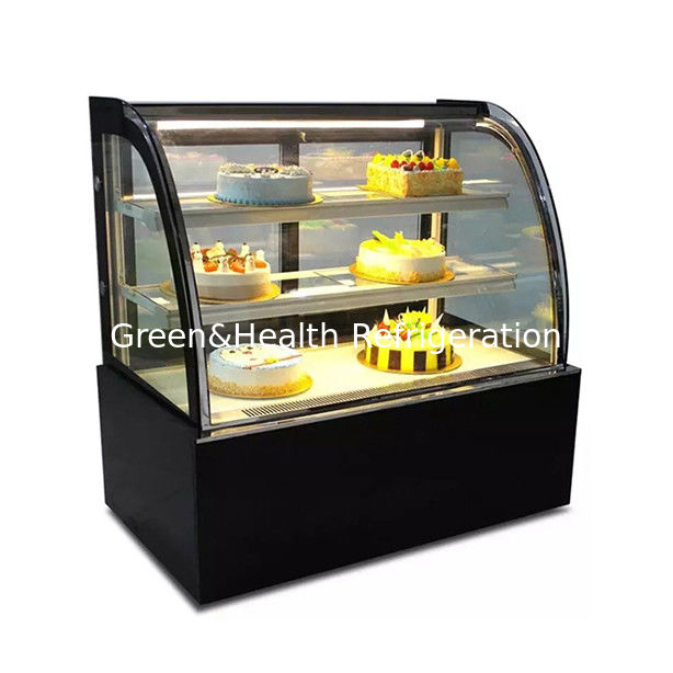 상업용 다중 선반 곡면 유리 스테인리스 스틸 케이크 디스플레이 냉동고