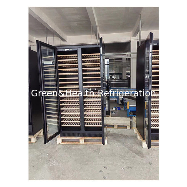 상업용 듀얼 존 온도 와인 냉장고, 너도밤나무 선반 및 316병 용량