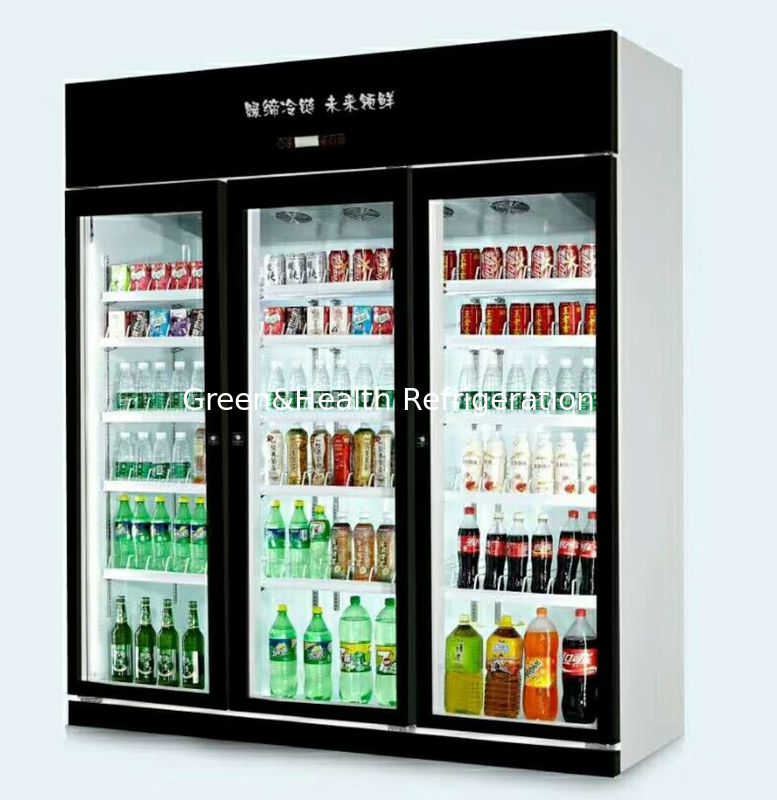 -18 ~ 22℃ 고기 닭/아이스크림을 위한 상업적인 강직한 유리제 문 냉장고