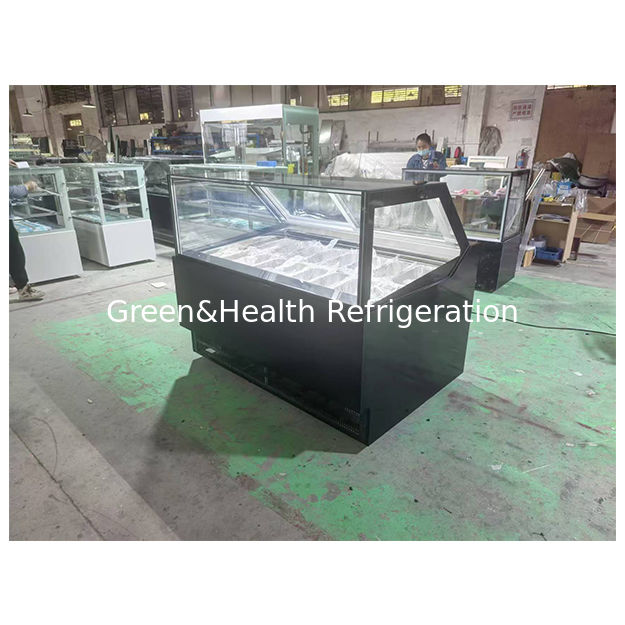 아이스크림 가게/슈퍼마켓은 아이스크림을 전시하기 위해 보관 냉장을 사용합니다. 전시 냉장고