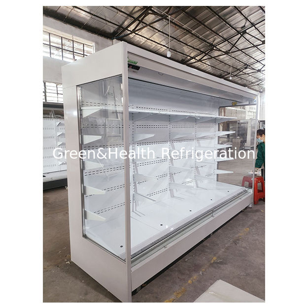 고품질 직각 슈퍼마켓 냉장고 저장 디스플레이 공장 내 냉장고 열기