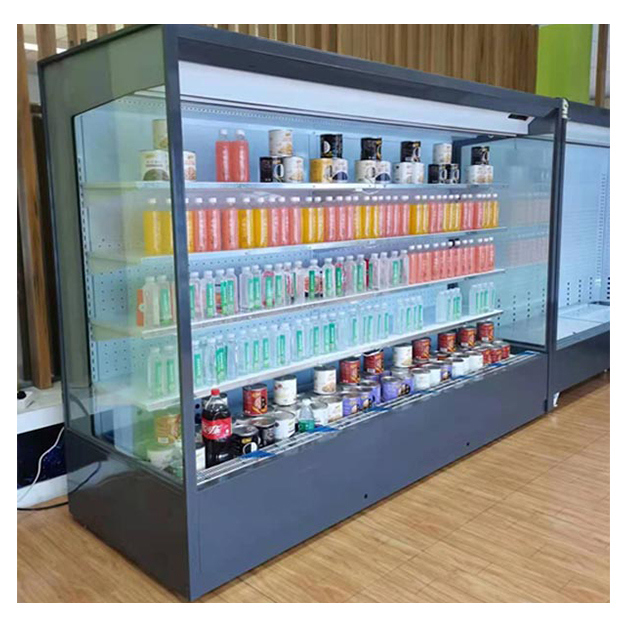 여러 선반이 있는 직각 개방형 냉장고 판매