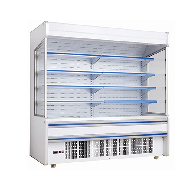 슈퍼마켓 상업용 내장 압축기 다중 선반 개방형 냉장고