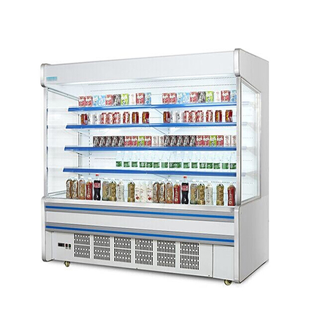 슈퍼마켓 상업용 내장 압축기 다중 선반 개방형 냉장고
