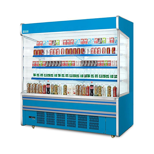 슈퍼마켓 상업용 내장 압축기 다중 선반 개방형 냉장고