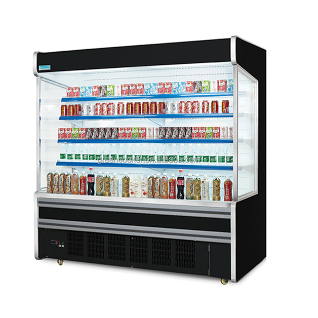 슈퍼마켓 상업용 내장 압축기 다중 선반 개방형 냉장고