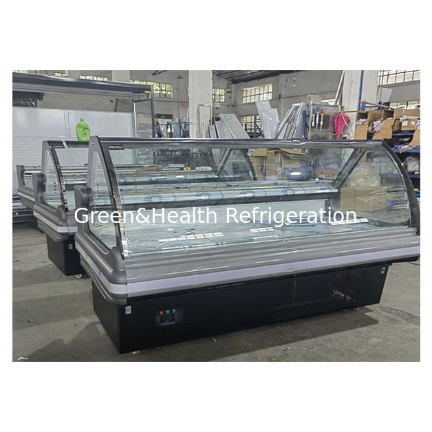 스테인리스 스틸 구조 상업용 델리 디스플레이 냉동고 (리프트 업 유리 및 동적 냉각 시스템 포함)