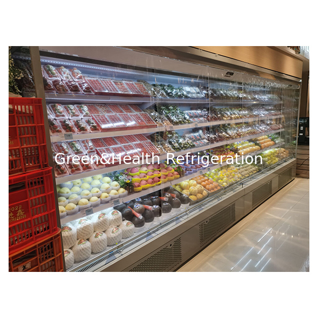 Supermarket Built-In Compressor Powerful Air Conditioning Right Angle Open Freezer