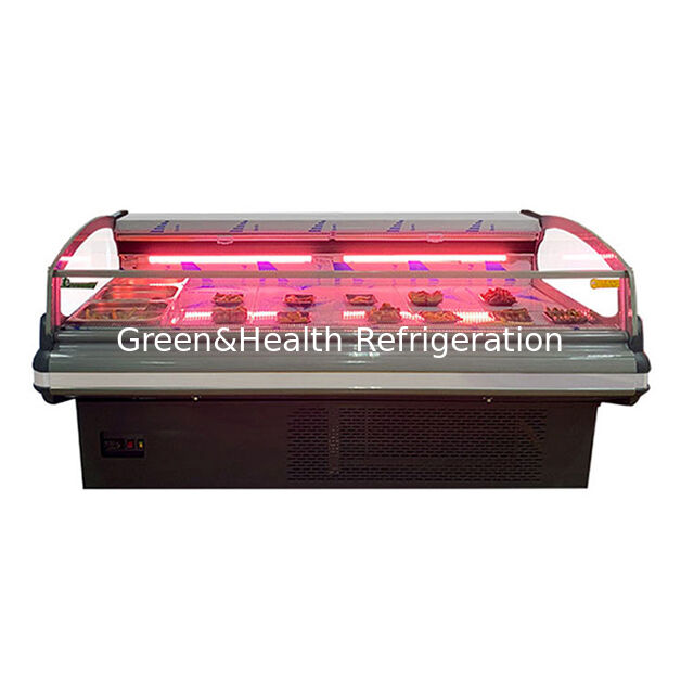 Horizontal High-Quality Semi-Open European Style Fresh Meat Refrigerator Display Freezer