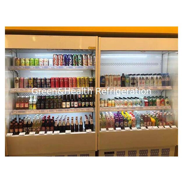 작은 슈퍼마켓/상점 열린 냉장고에서 과일/채소를 저장