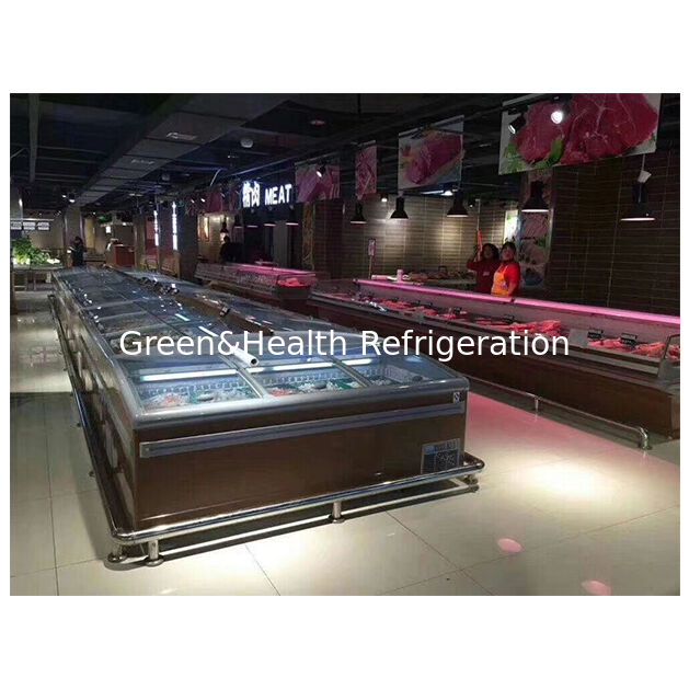 슈퍼마켓 상업용 수평 냉동 식품 보관 디스플레이 아일랜드 냉동고 냉장고