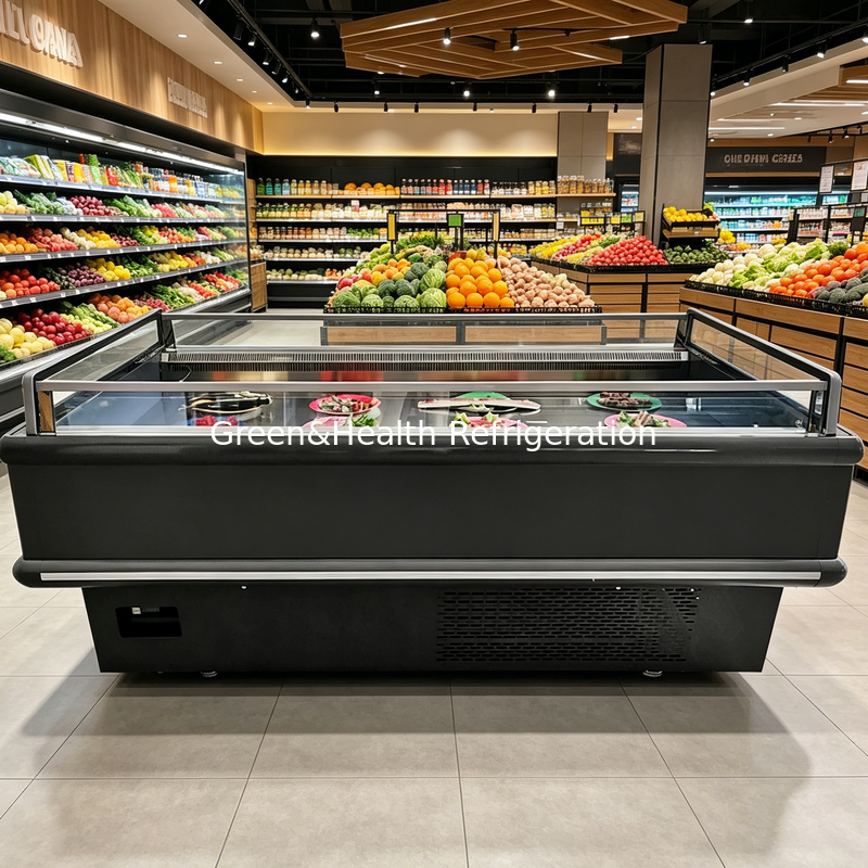 Commercial Top Open Display Chiller Island Freezer 2000x1130x900mm 2-10°C/-15~-18°C 900/1350W for Frozen Food
