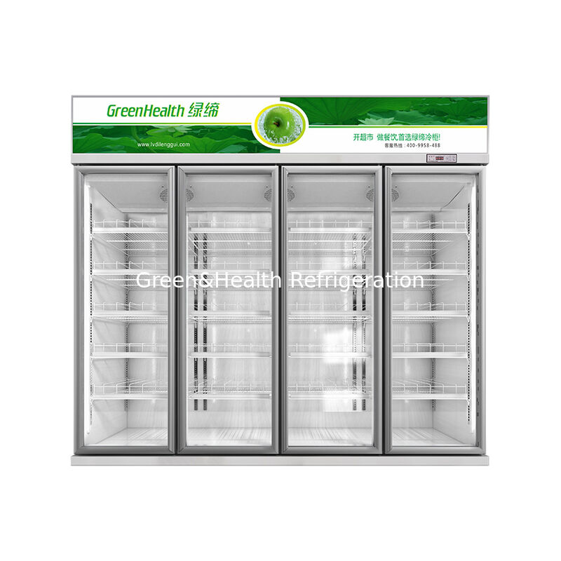 그린헬스 LG-1000W 3개의 문을 가진 상업용 음료 냉장고, 상단 장착 장치, 0°10°C