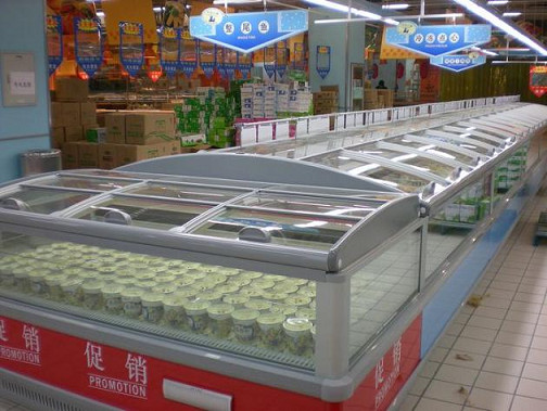큰 상점가 슈퍼마켓 섬 냉장고 먼 냉각 장치 결합 유형