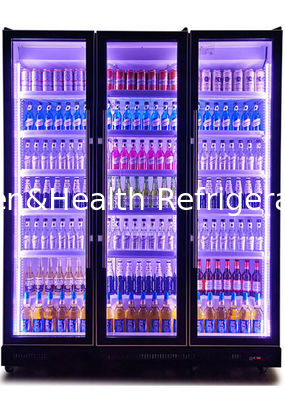 팬 냉각 시스템과 수직 흑색 유리 문 맥주 디스플레이 냉동고