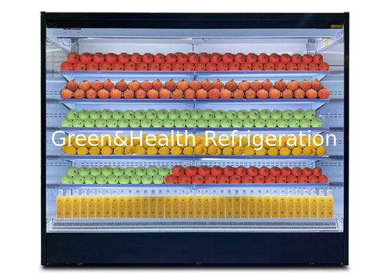 2.5 미터 상업적 똑바로 선 오픈 디스플레이 냉각장치 듀얼 공기 유로 시스템