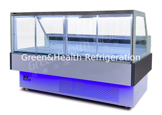 단포스 압축기와 하얀 전방 오픈 미닫이식 유리문 조제식품 디스플레이 냉각장치