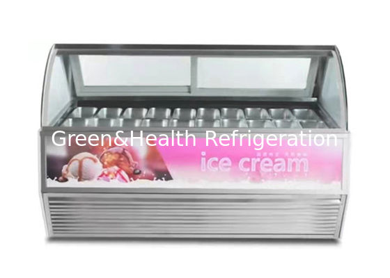 Gelato 상점 주문을 받아서 만들어진 팬을 가진 상업적인 아이스크림 전시 냉장고