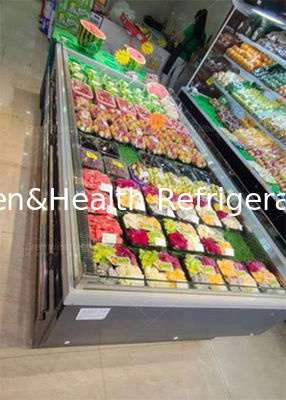 케케묵은 개방형 슈퍼마켓 아일랜드 냉장고는 야채 과일 진열장 700L을 저장합니다