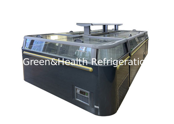 -18~-22C 상업적 슈퍼마켓 아일랜드 냉장고 미닫이식 유리문 동결된 아일랜드는 냉장고를 결합시킵니다