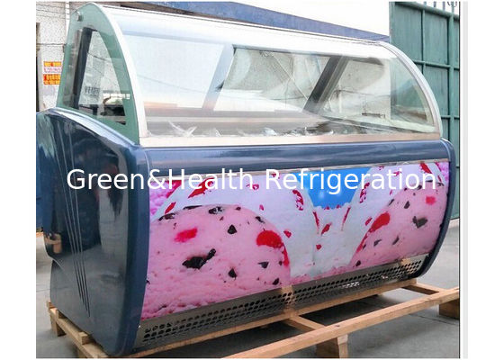 상업적 젤라또 아이스크림 디스플레이 냉장고 12 팬은 자유로와서 서리가 내립니다