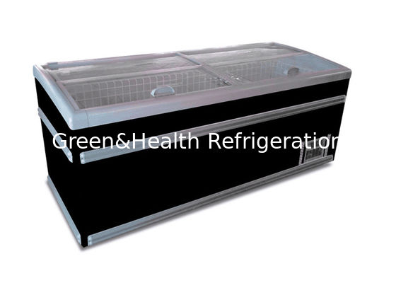 상업용 슈퍼마켓 디스플레이 섬 상자 냉장고 쇼케이스 유리 문과 냉장고
