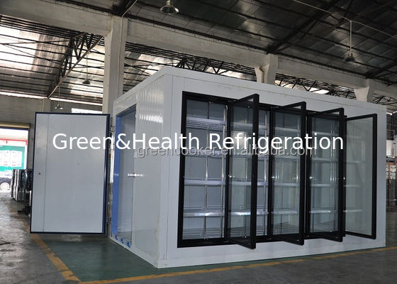 슈퍼마켓 냉장고 냉장고 유리 문 8500L 걸음속 냉장고