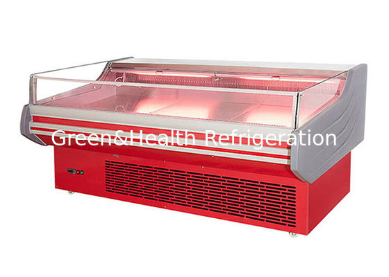 상업용 오픈 글래스 신선한 고기 쇼케이프 심 냉장고 동적 냉각