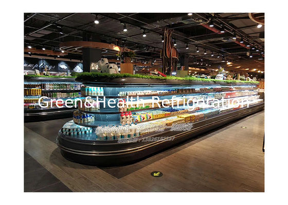 상업용 다세대 원형 섬 오픈 냉장고 냉장고 슈퍼마켓