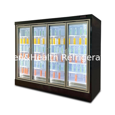 팬 냉각 자동 스프링 후 유리 문 정면 냉장고 상품 냉장고