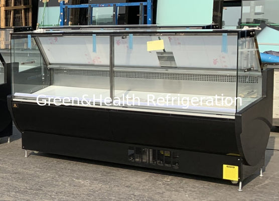 평면 유리 디스플레이 델리 디스플레이 냉장고 개방 문 온도 범위 2-6 °C 및 성능