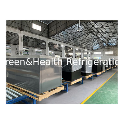 공장 직판 판매 반 개방 슬라이딩 도어 유리 스테인리스 스틸 냉동품 저장 섬 캐비닛 냉장고