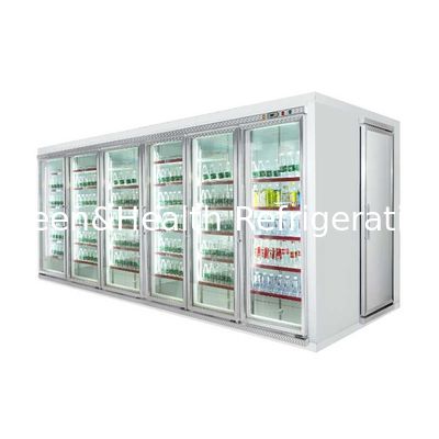 고기와 야채를 위한 전시 선반을 가진 돌풍 냉장고에 있는 냉장된 유리제 문 전시 냉각장치/도보