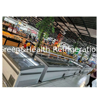 상업용 수평 냉동고 / 미트볼 보관 디스플레이 아일랜드 캐비닛 냉동고