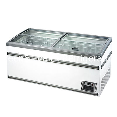 백색/회색 슈퍼마켓 냉동 제품 / 쌀-고기 만두 / 냉동 생선 보관 진열 아일랜드 캐비닛 냉동고